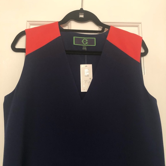 C Wonder Navy and Coral Dress Size 12 NWT - Picture 2 of 4